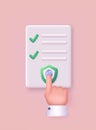 Fingerprint document digital security authentication concept. 3d finger scan for authorization, identity cyber secure. 3D Web