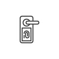 Fingerprint door lock line icon