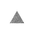 Fingerprint Equilateral Triangle Icon Vector Design