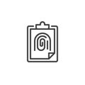 Fingerprint evidence line icon