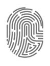 Fingerprint or fingertip print pattern vector isolated icon