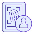 Fingerprint flat icon. Identity blue icons in trendy flat style. Finger scan gradient style design, designed for web and Royalty Free Stock Photo