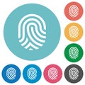 Fingerprint flat round icons