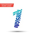 Fingerprint font logo icon