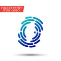 Fingerprint font logo icon