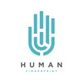Fingerprint hand logo vector, modern minimalist Royalty Free Stock Photo