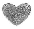 Fingerprint heart isolated, clipping path included. Royalty Free Stock Photo