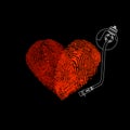 Fingerprint heart love music concept vector Royalty Free Stock Photo