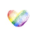 Fingerprint Heart Rainbow Diagonal left to right IX