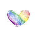 Fingerprint Heart Rainbow Diagonal & x28;right to left& x29; II
