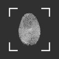 Fingerprint Icon on a black background. Vector illustration EPS10 Royalty Free Stock Photo