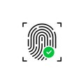 Fingerprint icon with check mark