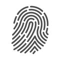 Fingerprint icon, crime and security identification symbol