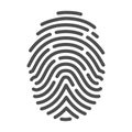 Fingerprint icon, identification, crime and privacy pattern