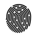 Fingerprint icon. Fingerprint identification system. Digital and cyber security, biometric authorization