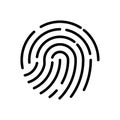 Fingerprint icon for identifying internet applications and mobile devices. Flat vector illustration EPS10