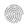 Fingerprint icon for identifying internet applications and mobile devices. Flat vector illustration EPS10