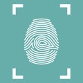 Fingerprint Icon isolated in frame. Vector illustration eps10