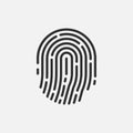 Fingerprint icon isolated on white background. Vector illustration Royalty Free Stock Photo