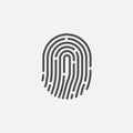 Fingerprint icon isolated on white background. Vector illustration Royalty Free Stock Photo