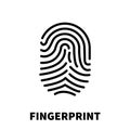 Fingerprint icon or logo in modern line style