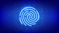Fingerprint icon made of binary code. Personal data protection. Biometrics identification. Cyber security. Password control Royalty Free Stock Photo