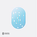 Fingerprint icon, modern abstract shape Royalty Free Stock Photo