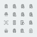 Fingerprint icons, thin line design