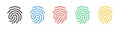 Fingerprint icon set. Vector finger scanner symbol collection