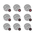 Fingerprint icon. Symbol for web design. flat vector illustration Royalty Free Stock Photo