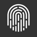 Fingerprint icon. Touch protection symbol. Secure identification sign