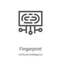 fingerprint icon vector from artificial intelligence collection. Thin line fingerprint outline icon vector illustration. Linear Royalty Free Stock Photo