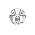 Fingerprint icon vector, round shaped finger print isolated