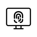 Fingerprint icon vector scan. Isolated contour symbol illustration