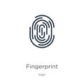 Fingerprint icon vector. Trendy flat fingerprint icon from gdpr collection isolated on white background. Vector illustration can Royalty Free Stock Photo