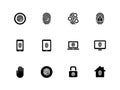 Fingerprint icons on white background.