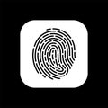 Fingerprint ID authentification vector icon. Thumbprint icon. Royalty Free Stock Photo