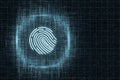 Fingerprint identification concept, technological background, 3d rendering