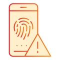 Fingerprint identification flat icon. Authorization orange icons in trendy flat style. Data sensor gradient style design