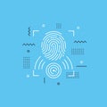 Fingerprint Identity Authentication Security System with Geometric Design Royalty Free Stock Photo