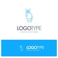 Fingerprint, Identity, Recognition, Scan, Scanner, Scanning Blue outLine Logo with place for tagline Royalty Free Stock Photo