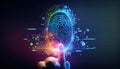 Fingerprint indentification access personal Biometrics security Ekyc innovation technology concept identity biometric database