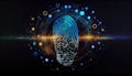 Fingerprint indentification personal access Biometrics security Ekyc innovation technology concept identification biometric