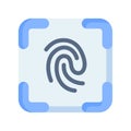 Fingerprint indentification security scan single isolated icon with flat style