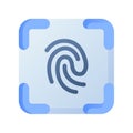 Fingerprint indentification security scan single isolated icon with smooth style