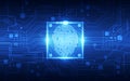Fingerprint integrated in a printed circuit, releasing binary codes. fingerprint Scanning Identification System. Biometric Authori