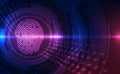Fingerprint integrated in a printed circuit, releasing binary codes. fingerprint Scanning Identification System. Biometric