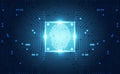 Fingerprint integrated in a printed circuit, releasing binary codes. fingerprint Scanning Identification System. Biometric