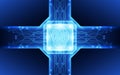 Fingerprint integrated in a printed circuit, releasing binary codes. fingerprint Scanning Identification System Security Concept.