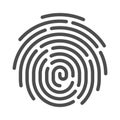 Fingerprint line art icon, privacy identity symbol
